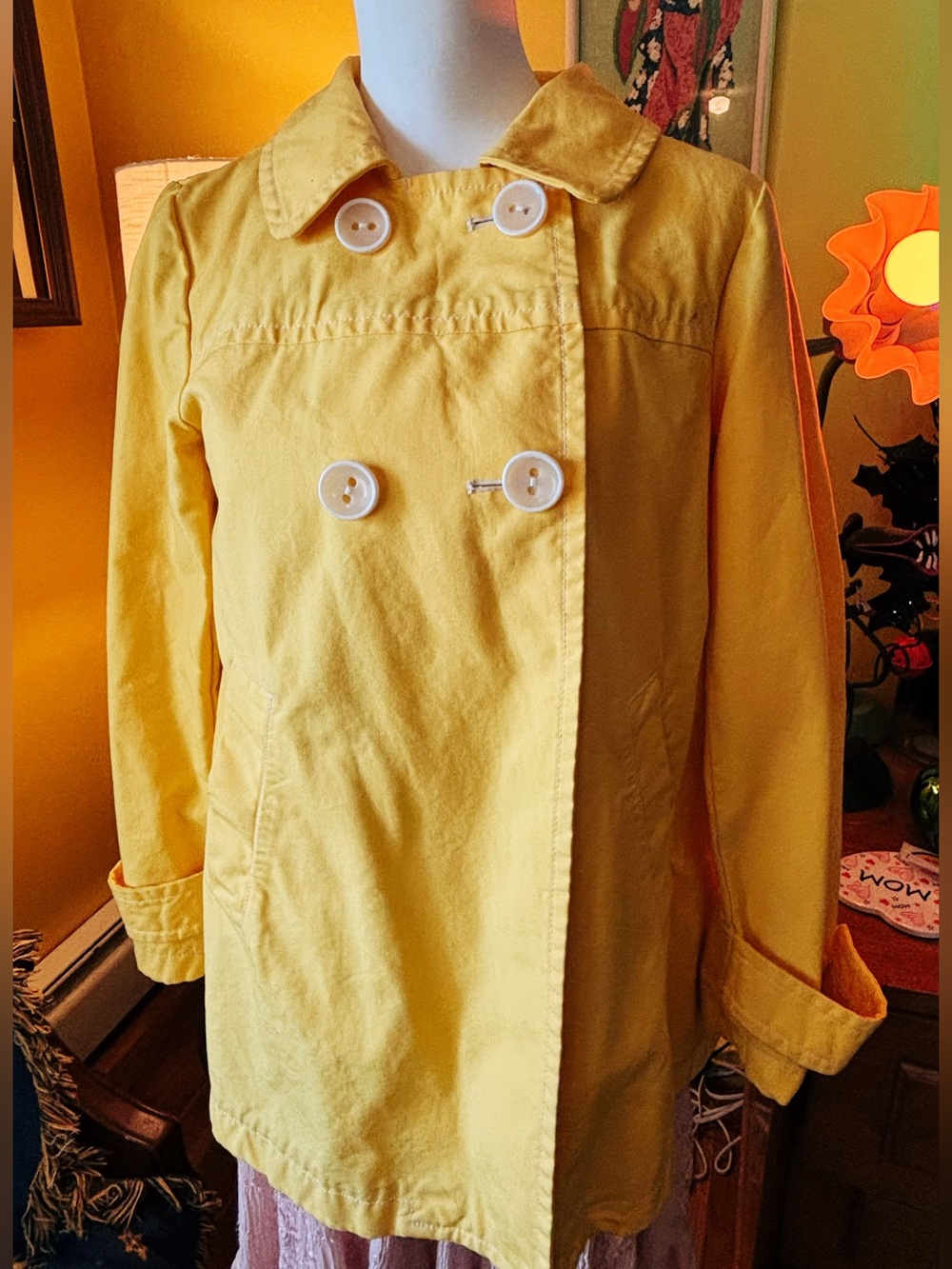 Cute Y2K Gap Yellow Swing Coat